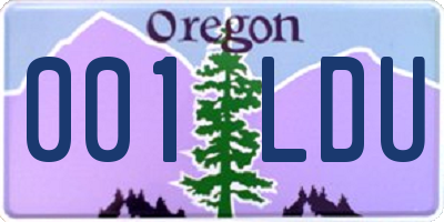 OR license plate 001LDU