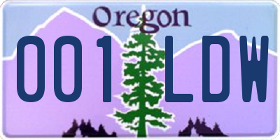 OR license plate 001LDW