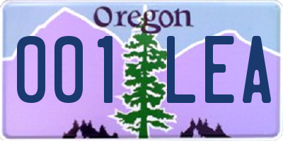 OR license plate 001LEA