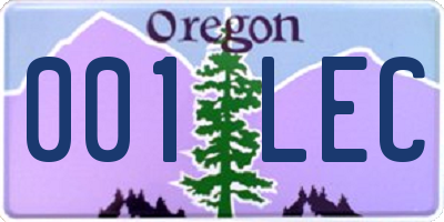 OR license plate 001LEC