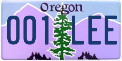 OR license plate 001LEE
