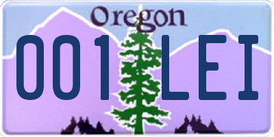 OR license plate 001LEI