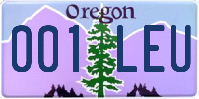 OR license plate 001LEU