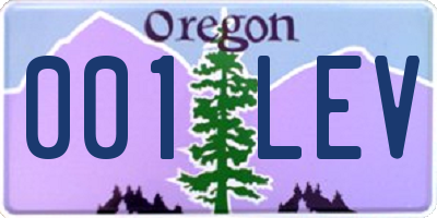 OR license plate 001LEV