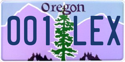 OR license plate 001LEX