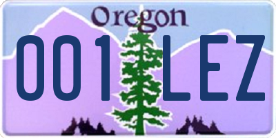 OR license plate 001LEZ