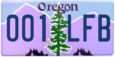 OR license plate 001LFB