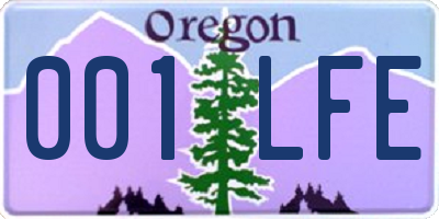 OR license plate 001LFE