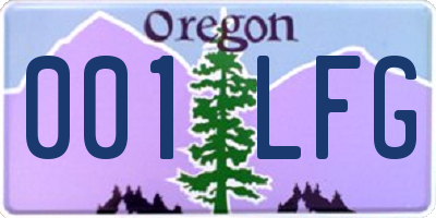 OR license plate 001LFG