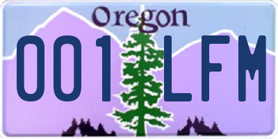 OR license plate 001LFM