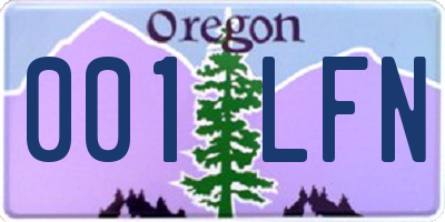 OR license plate 001LFN