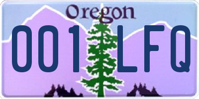 OR license plate 001LFQ