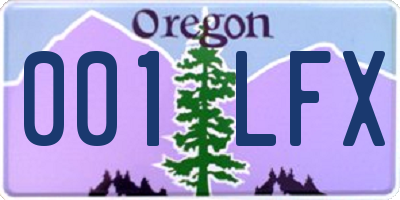 OR license plate 001LFX