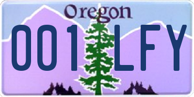 OR license plate 001LFY