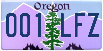 OR license plate 001LFZ