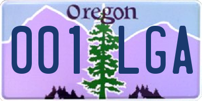 OR license plate 001LGA