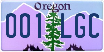 OR license plate 001LGC