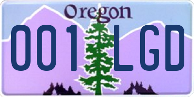 OR license plate 001LGD