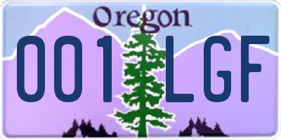 OR license plate 001LGF