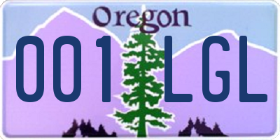 OR license plate 001LGL