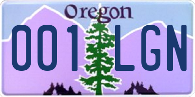 OR license plate 001LGN