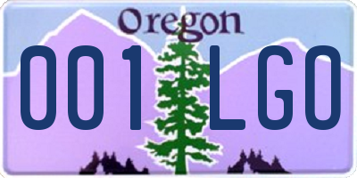 OR license plate 001LGO