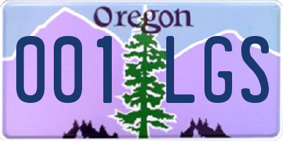 OR license plate 001LGS