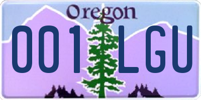 OR license plate 001LGU