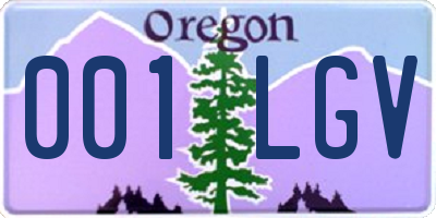 OR license plate 001LGV