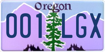 OR license plate 001LGX