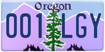 OR license plate 001LGY