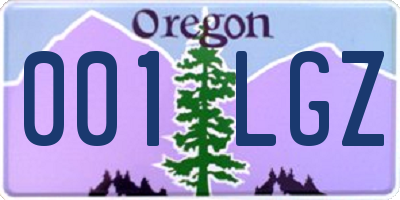 OR license plate 001LGZ