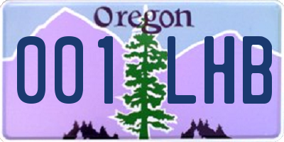 OR license plate 001LHB