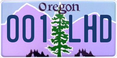 OR license plate 001LHD