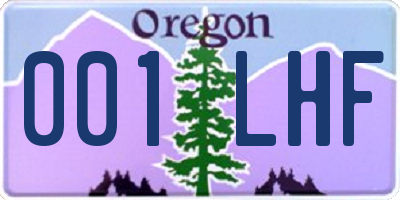 OR license plate 001LHF