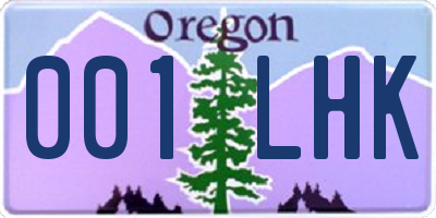 OR license plate 001LHK