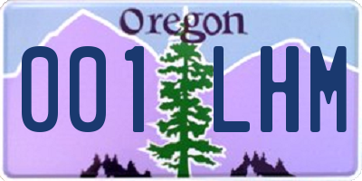 OR license plate 001LHM