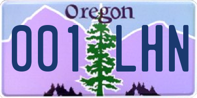 OR license plate 001LHN