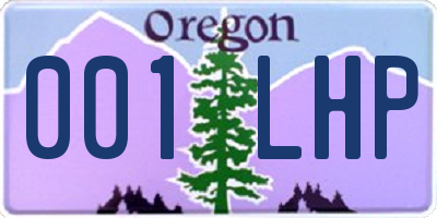 OR license plate 001LHP