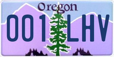 OR license plate 001LHV