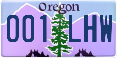 OR license plate 001LHW