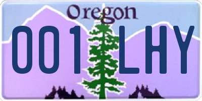 OR license plate 001LHY