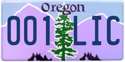 OR license plate 001LIC