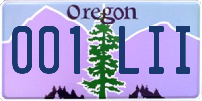 OR license plate 001LII