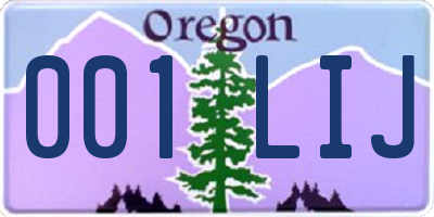 OR license plate 001LIJ