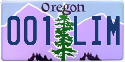 OR license plate 001LIM