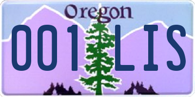 OR license plate 001LIS