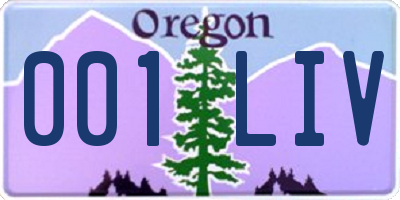 OR license plate 001LIV