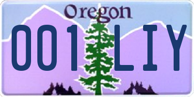 OR license plate 001LIY