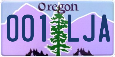 OR license plate 001LJA